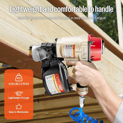 MEITE CN55 Pneumatic Coil Siding Nailer 15 Degree 1" to 2-1/4" Length Coil Nail Gun