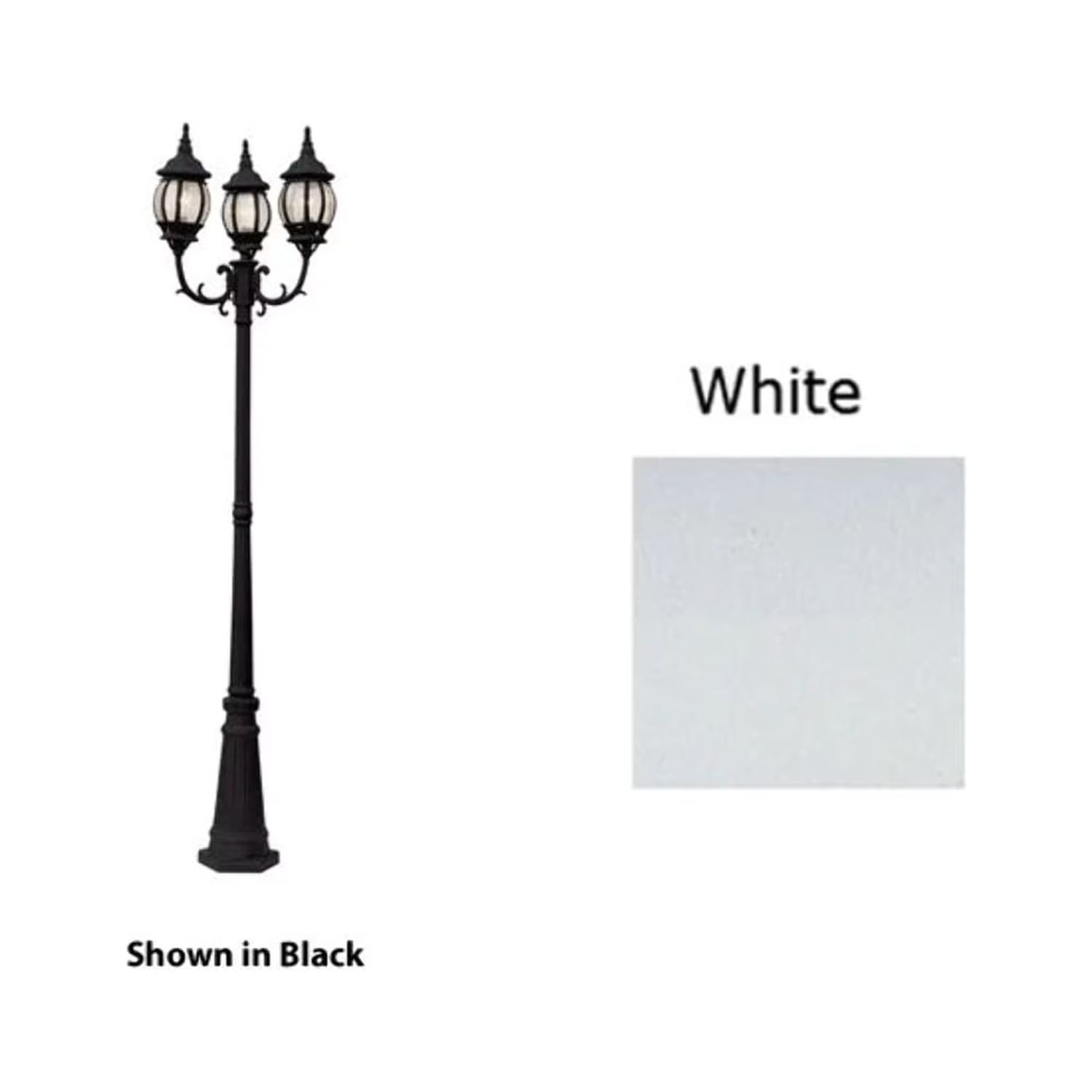 Three Light White Clear Beveled, Hexagon Glass Post Light