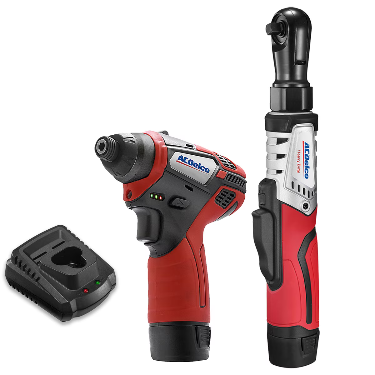 ACDelco ACDelco ARW12103-K2 G12 Series 12V Li-ion Cordless 3/8" Brushless Rachet Wrench & ?"? Impact Driver Combo Tool Kit with 2 Batteries