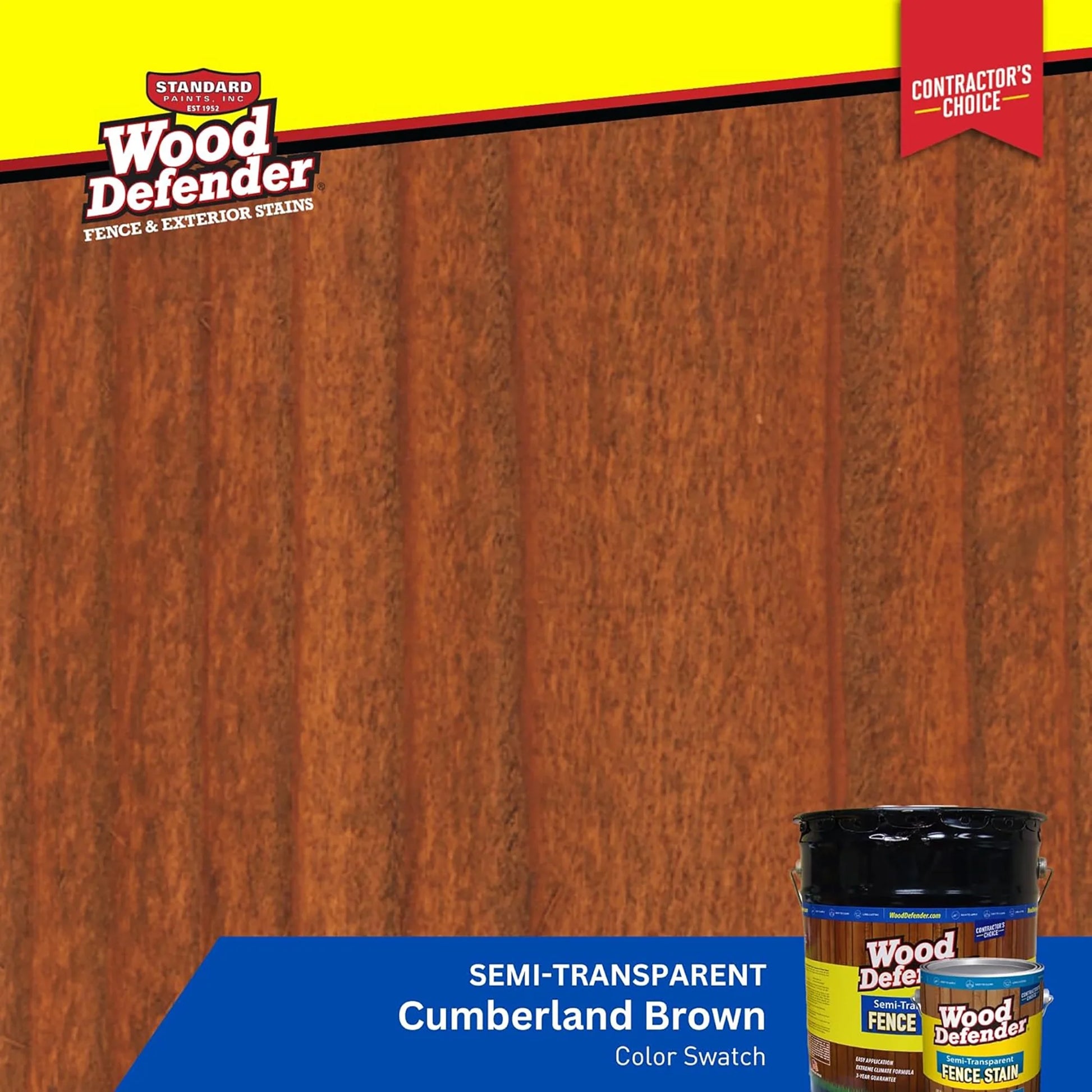 Wood Defender Semi-transparent Fence Stain CUMBERLAND BROWN 5-gallon
