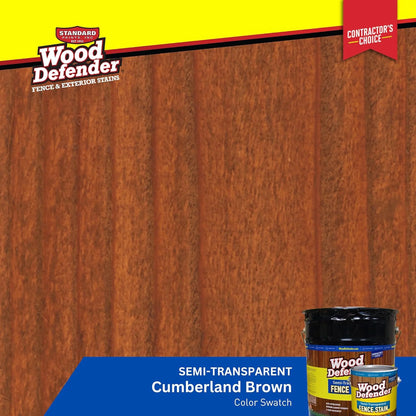 Wood Defender Semi-transparent Fence Stain CUMBERLAND BROWN 5-gallon