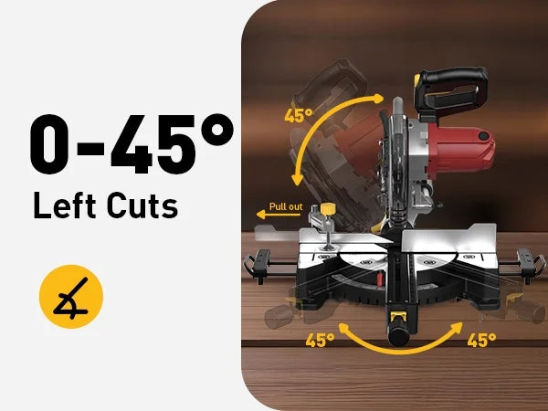 MarvTool 10-inch Sliding Compound Miter Saw Single Bevel 0-45? with Extension Table 36T Blade