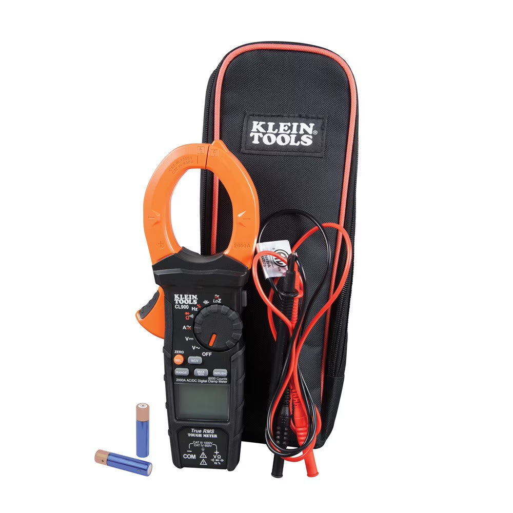 Klein Tools CL900 2000 Amp Digital AC Low Impedance Cordless Auto-Range Clamp Meter Kit