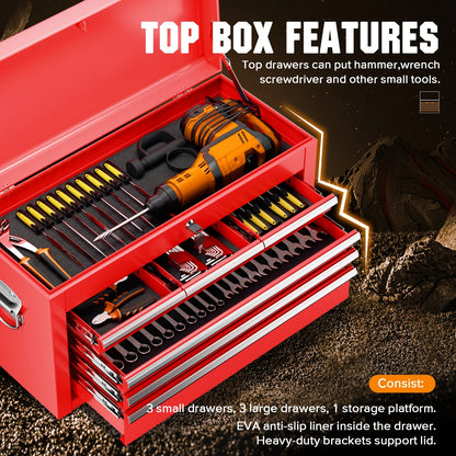2-IN-1 Tool Chest & Cabinet, Large Capacity 8-Drawer Rolling Tool Box Organizer with Wheels Lockable, Red