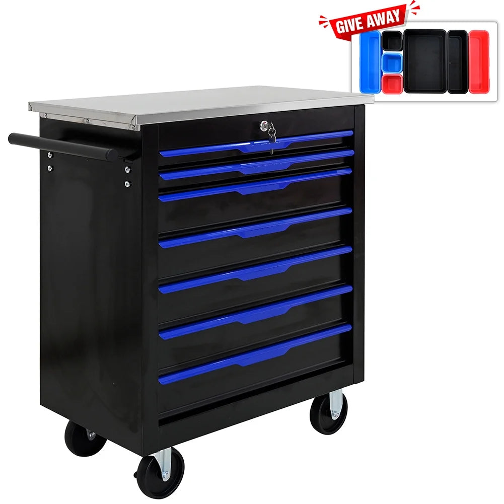 Maritcute 7-Drawer Rolling Tool Chest | Mobile Storage Cabinet with Interlock System for Workshops and Garages