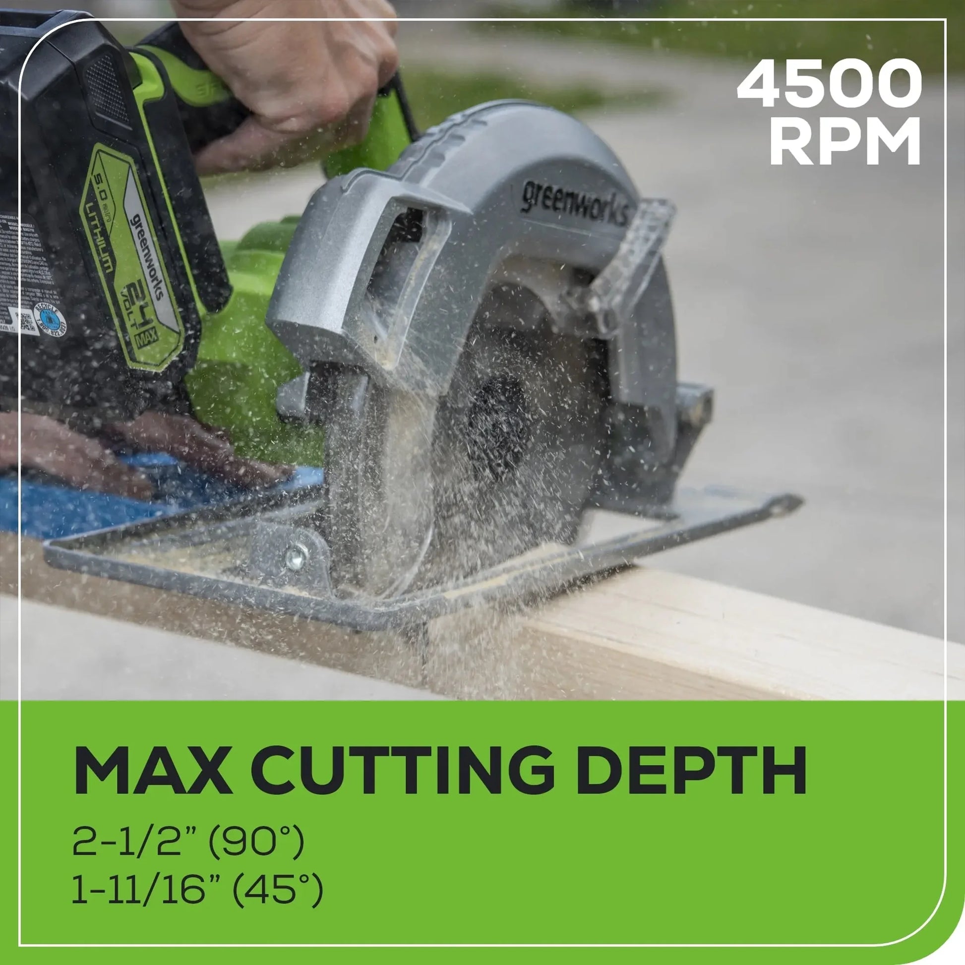 Greenworks 24V 7-1/4-inch Brushless Circular Saw, Battery Not Included, 1501202AZ