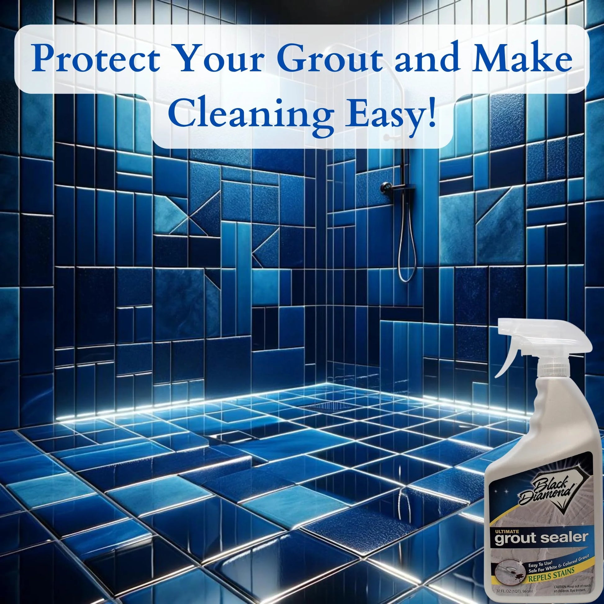 Black diamond stoneworks ultimate grout sealer: stain sealant protector for tile, marble, floors, showers and countertops.