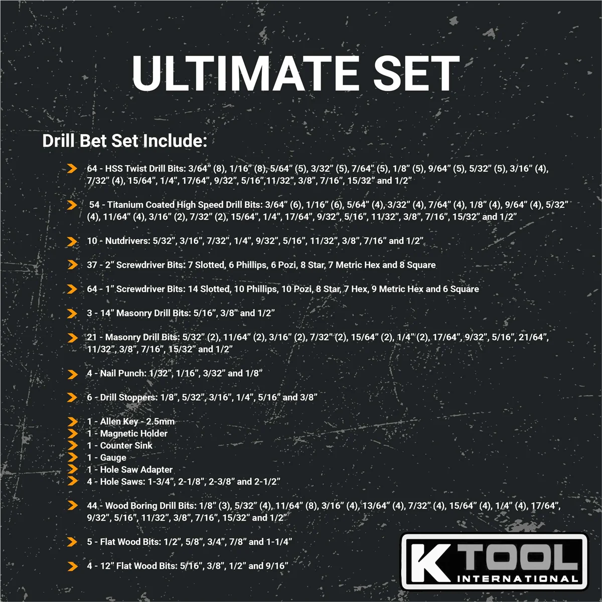 K Tool 10330 326-Piece Drill Bit/Accessory Set, Portable, Versatile Use