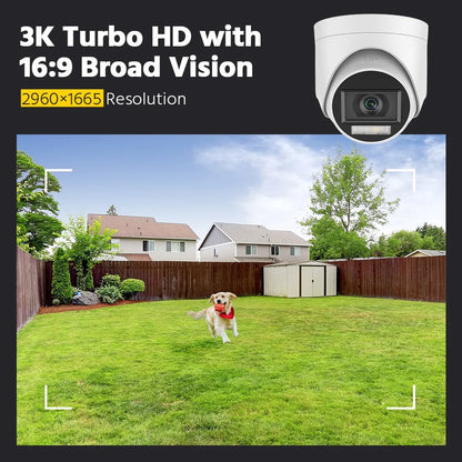 ANNKE 8CH Security Camera System, H.265+ 5-in-1 4K DVR Recorder with AI Human/Vehicle Detection, 8X 3K IP67 CCTV Turret Cameras with Smart Dual Light, Built-in Mic, 100ft Colour Night Vision, NO HDD ?