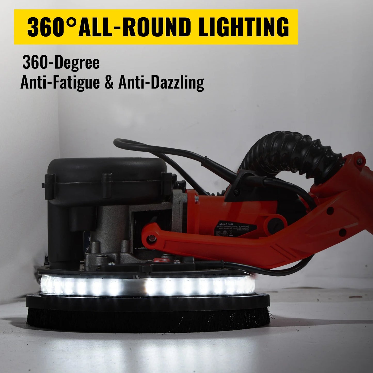 KFFKFF Drywall Sander 850W, Power-Driven Wall Smoother, Adjustable Speed 800-1750 RPM, Collapsible Plasterboard Smoother, with Extendable Handle, Power Smoother