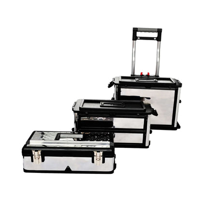 vidaXL 22.2" Stainless Steel Rolling Tool Boxes and Organizers with 2 Wheels Multicolor