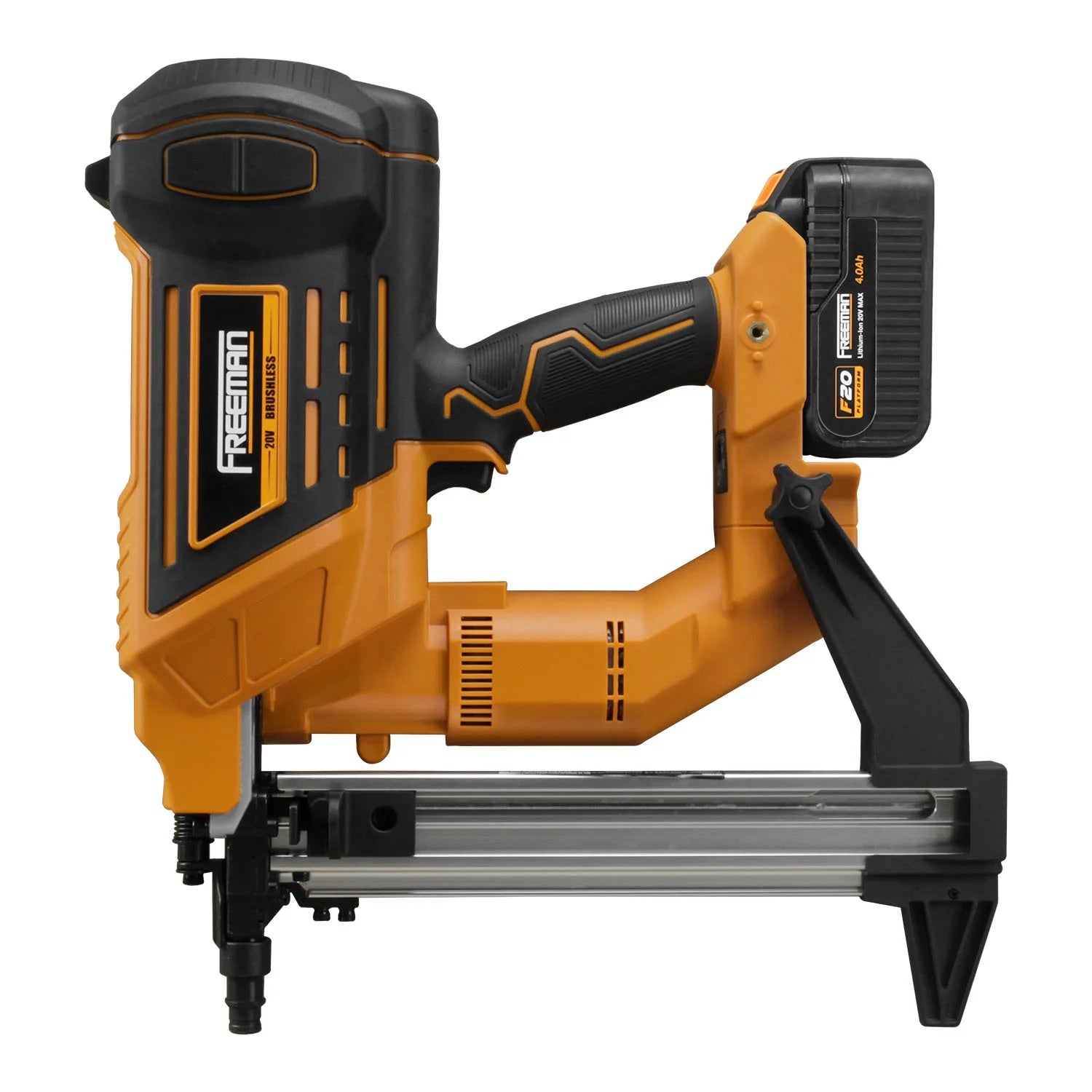 Freeman PE20VCSPN40 20 Volt Cordless and Brushless 1-1/2" Concrete Nailer Kit with Lithium Ion Battery, Charger, and Case - 750 Shots per Charge