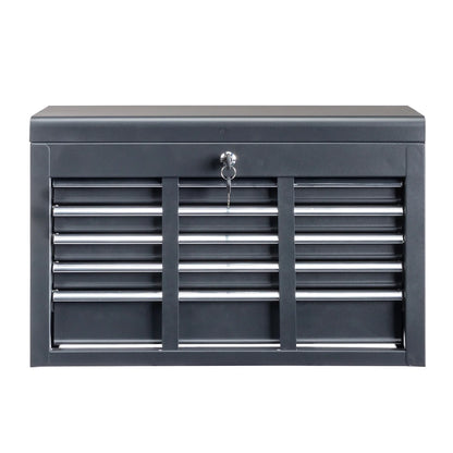 Tcbosik Combined Metal Tool Chest, 9 Drawers Rolling Tool Chest on Wheels, 2 in 1 Detachable Tool Cabinet for Warehouse Garage Workshop, Black