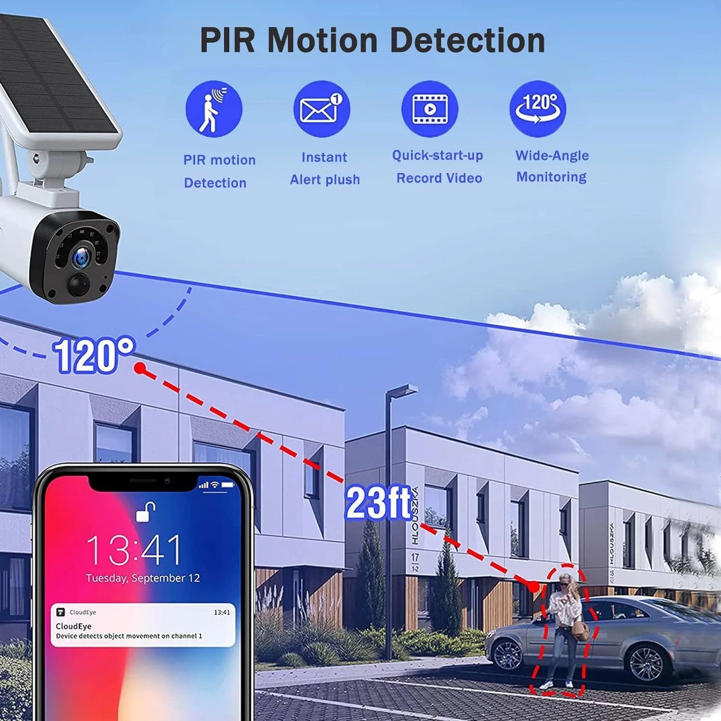 TOGUARD SC04 2K/4MP Solar Security Camera System Outdoor WiFi Wireless Bullet Surveillance Camera NVR HDMI Connector