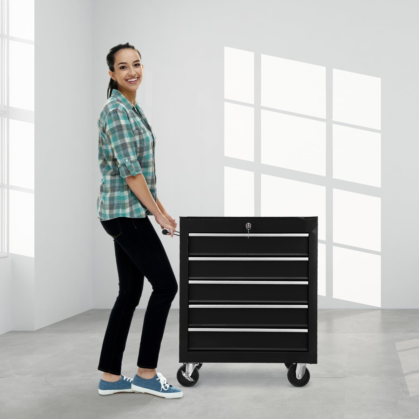 Tool Chest New 5 Drawer Rolling Tool Box 24.25" x 12.99"