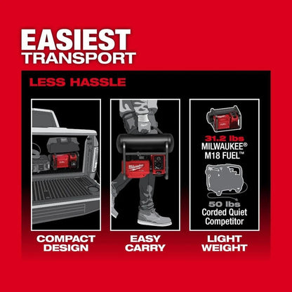 Pack of 1, Milwaukee 2840-20 M18 Fuel 2 Gallon Compact Quiet Compressor