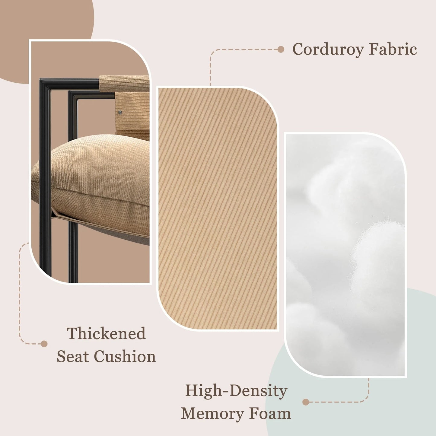 AUSTUFF Sling Accent Chairs for Living Room Storage Bag Chair, Khaki