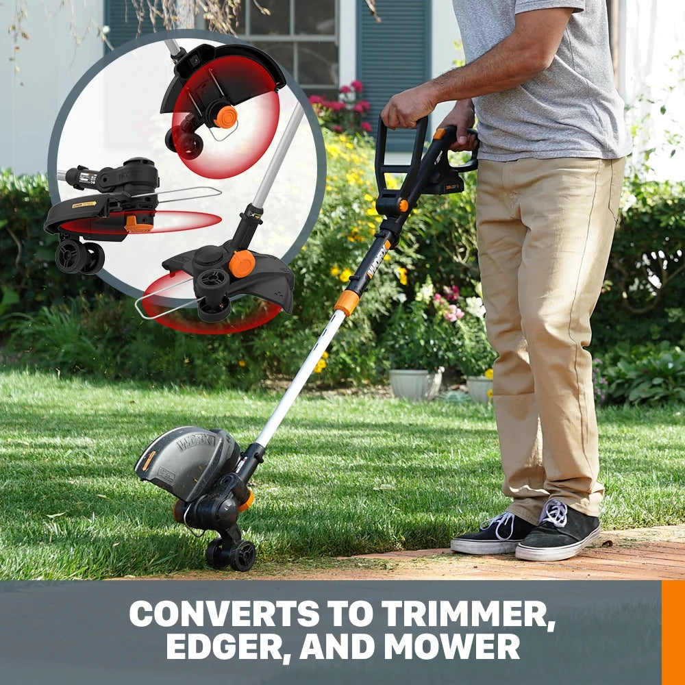 Worx WG170 20V Power Share GT Revolution 12" Cordless String Trimmer/Edger/Mini-Mower