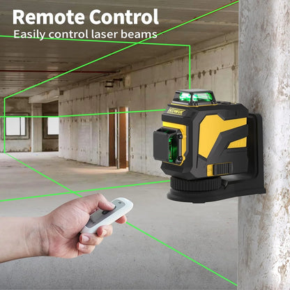 Laser Level, IKOVWUK 3x360? Cross Line Laser for Construction and Picture Hanging, 12 Green Lasers with Self-leveling, 65 ft Vertical & Horizontal Line, Level Tool with 5200 mAh Rechargeable Battery
