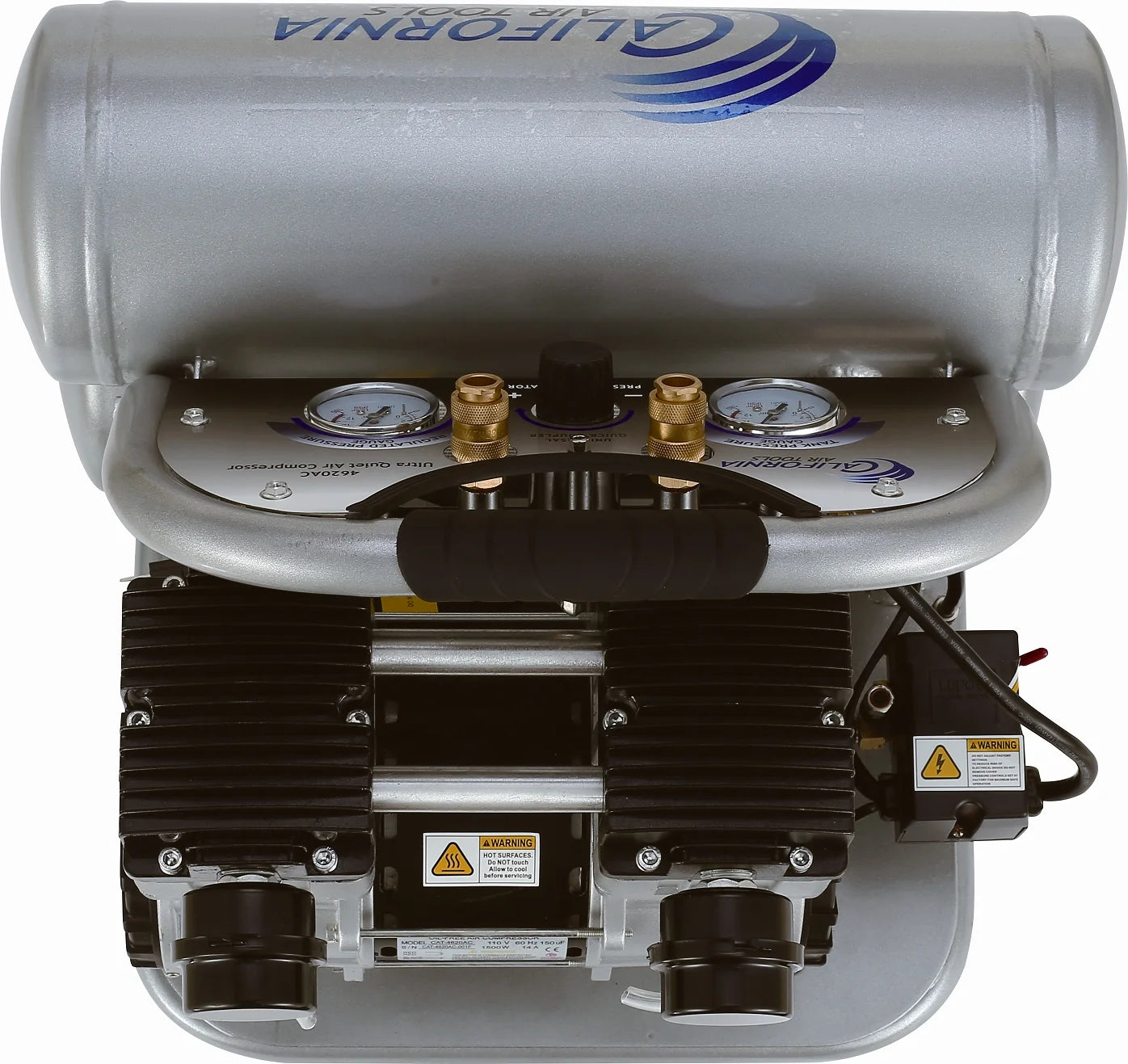 California Air Tools 4620AC-22060 Ultra Quiet & Oil-Free 2.0 Hp, 4.0 Gal. Aluminum Twin Tank Air Compressor (220V 60HZ)