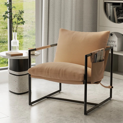AUSTUFF Sling Accent Chairs for Living Room Storage Bag Chair, Khaki