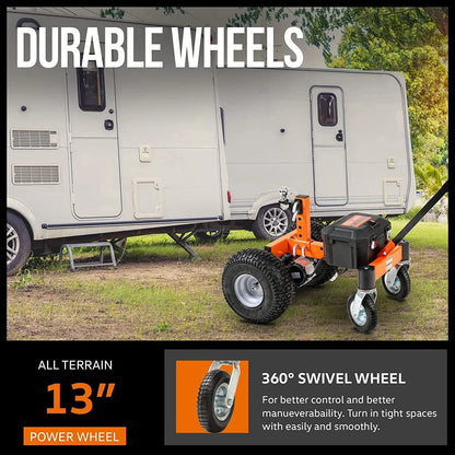 SuperHandy Motorized Trailer Dolly with Tow Tires - 24V, 3600 lbs Towing Capacity, 600 lbs Tongue Weight