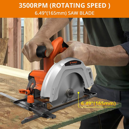 Parrior CCS05 20V Cordless Circular Saw, with 4Ah Battery, 3500RPM Rotating Speed, Fasting Charging, Adjustable Cutting Depth 45?/90?