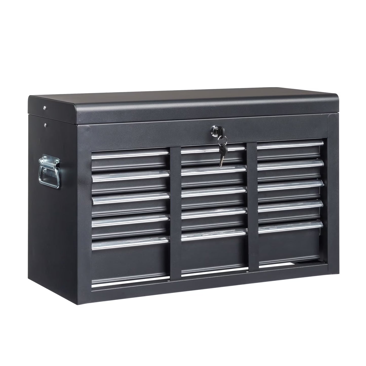 Ktaxon Tool Box, Portable 5 Drawer Steel Toolbox with Top Storage Tray & Carrying Handle, for Garage Trunk Household, Black