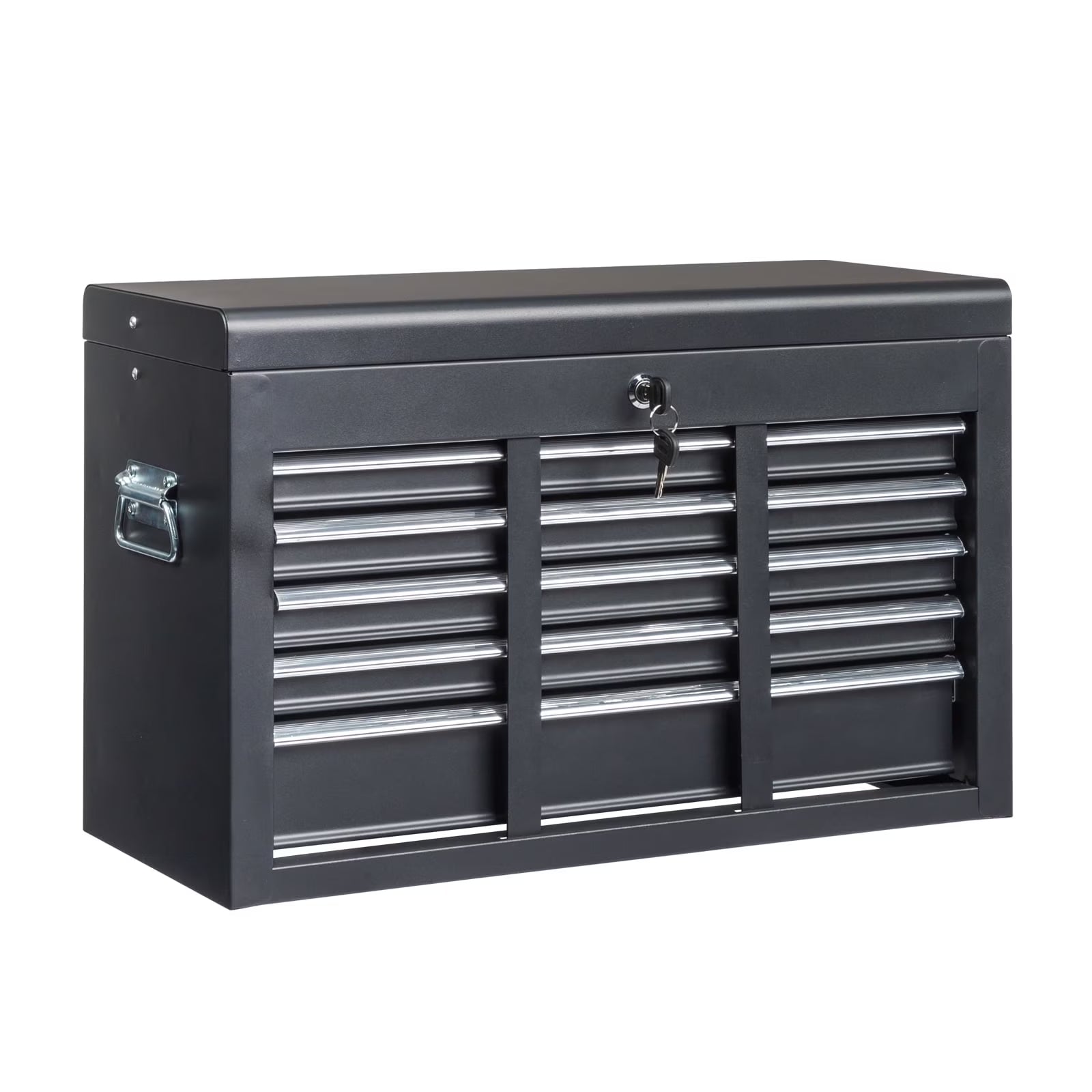 Ktaxon Tool Box, Portable 5 Drawer Steel Toolbox with Top Storage Tray & Carrying Handle, for Garage Trunk Household, Black