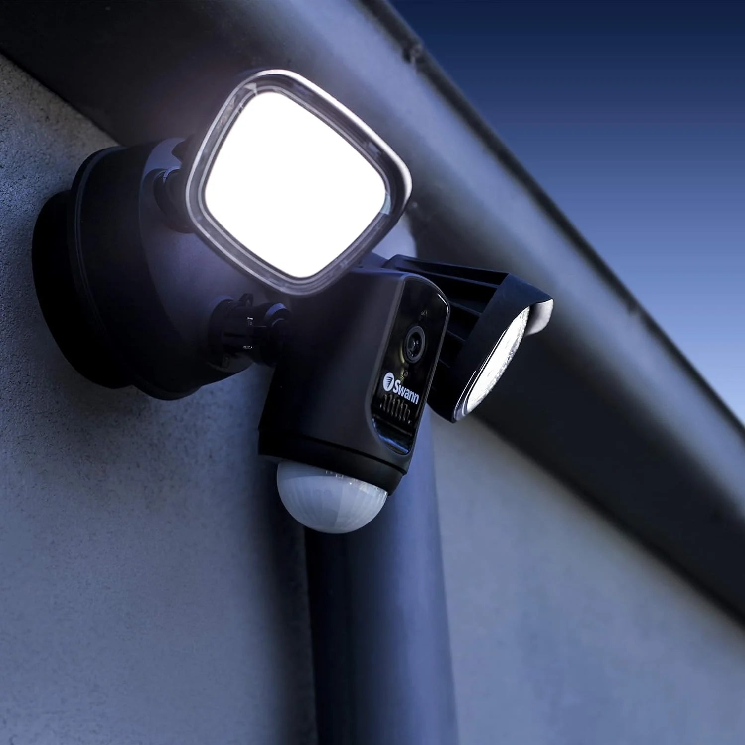 Swann Wi-Fi 1080p Weatherproof Slimline Floodlight Camera, Color Night Vision, Heat Motion-Sensing, 2-Way Talk