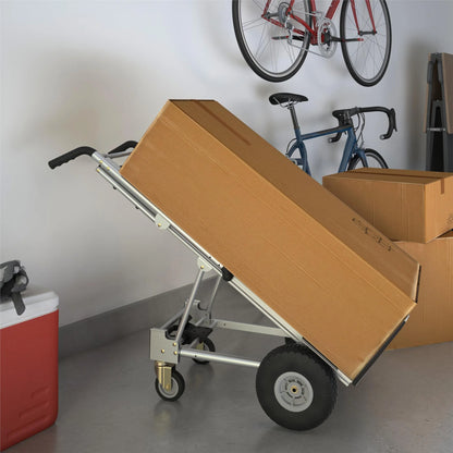 Cosco 3-in-1 Assist Series Aluminum Hand Truck/Assisted Hand Truck/Cart w/flat free wheels, Silver