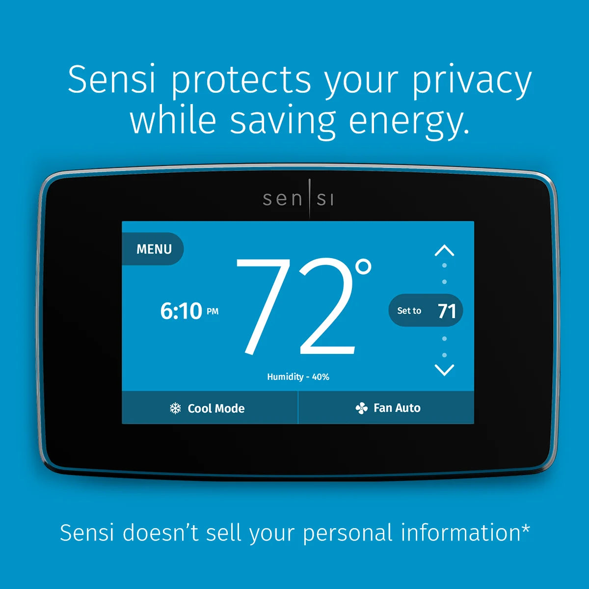 Emerson Sensi Touch Smart Programmable Wi-Fi Thermostat, C-Wire Required-Black