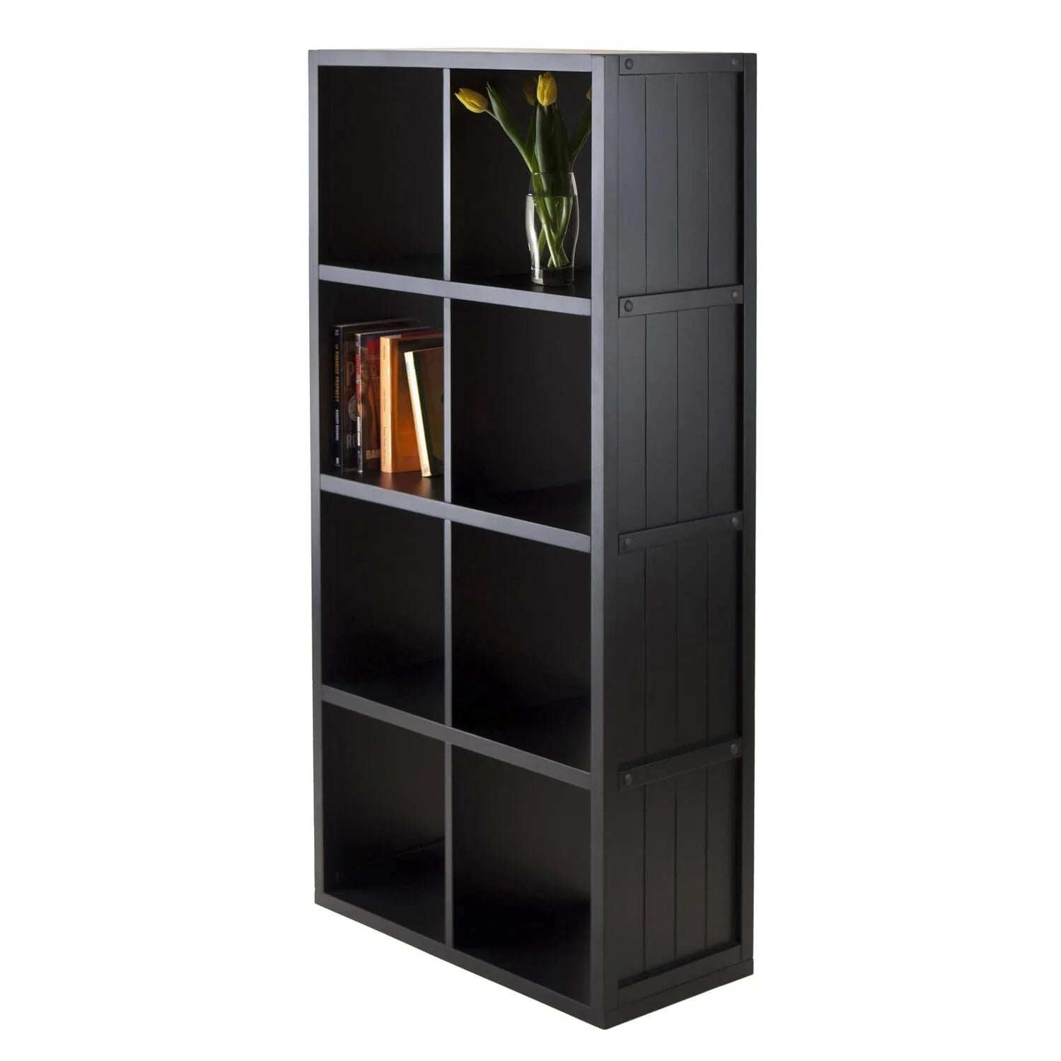 Winsome Wood Timothy 4x2 Storage Cube Shelf, Black Finish