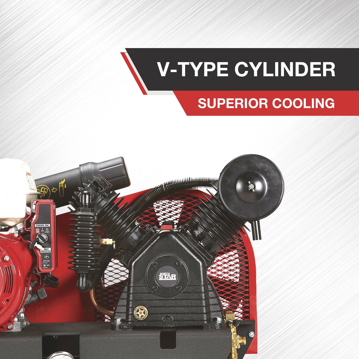 NorthStar Gas-Powered Air Compressor, Honda GX390 OHV Engine, 30-Gallon Horizontal Tank, 24.4 CFM @ 90 PSI
