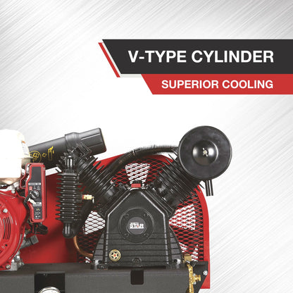 NorthStar Gas-Powered Air Compressor, Honda GX390 OHV Engine, 30-Gallon Horizontal Tank, 24.4 CFM @ 90 PSI
