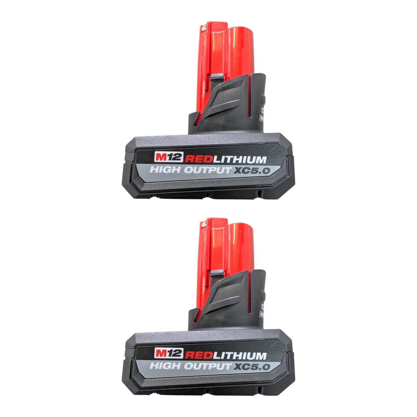 MILWAUKEE M12 REDLITHIUM HIGH OUTPUT XC5.0 Battery Pack Kit (Model 48-59-2450P) - Includes 2 Batteries & 1 Charger - 25% More Power & Runtime