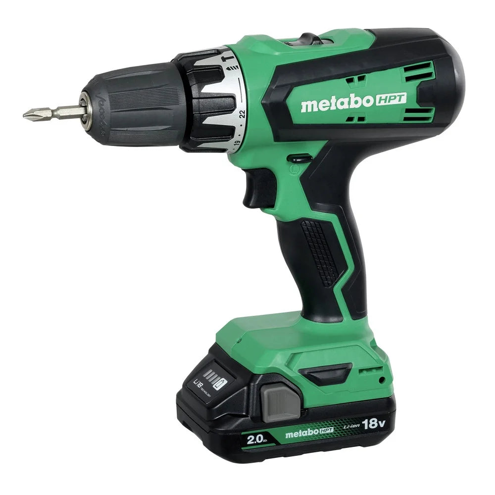 Metabo HPT 18V MultiVolt Hammer Drill and Impact Driver Combo Kit | Cordless | 2-2.0Ah Li-Ion Batteries w/Fuel Gauge | Lifetime Tool Warranty | KC18DFX