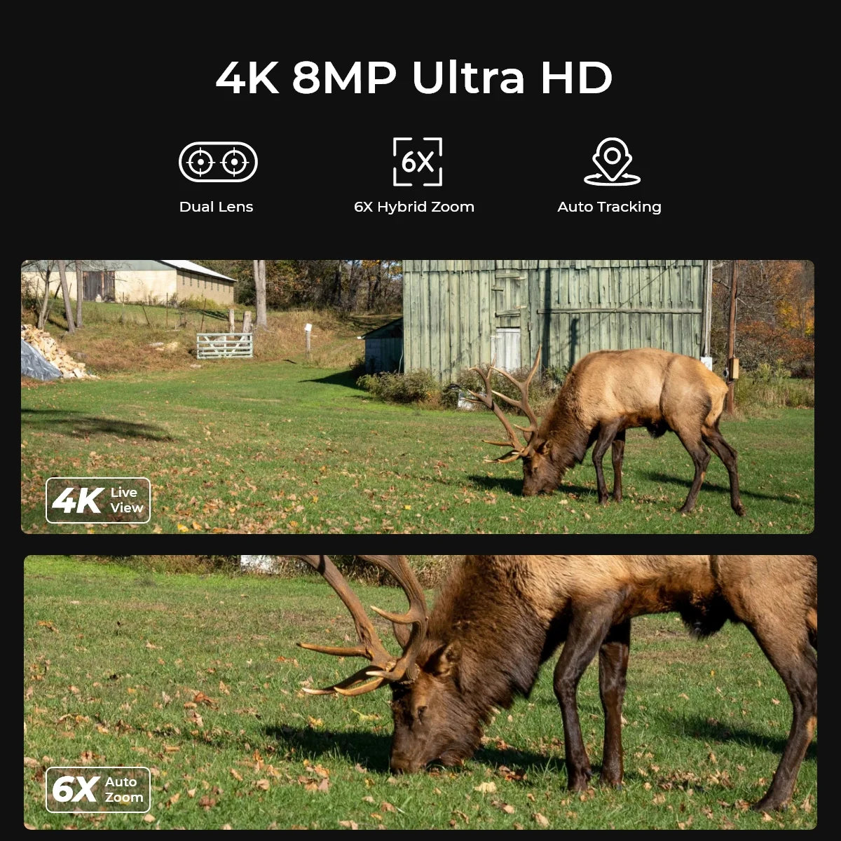 Reolink 4K 8MP 4G LTE Dual-Lens Battery Security Camera Auto-Zoom Track Smart Detection TrackMix LTE
