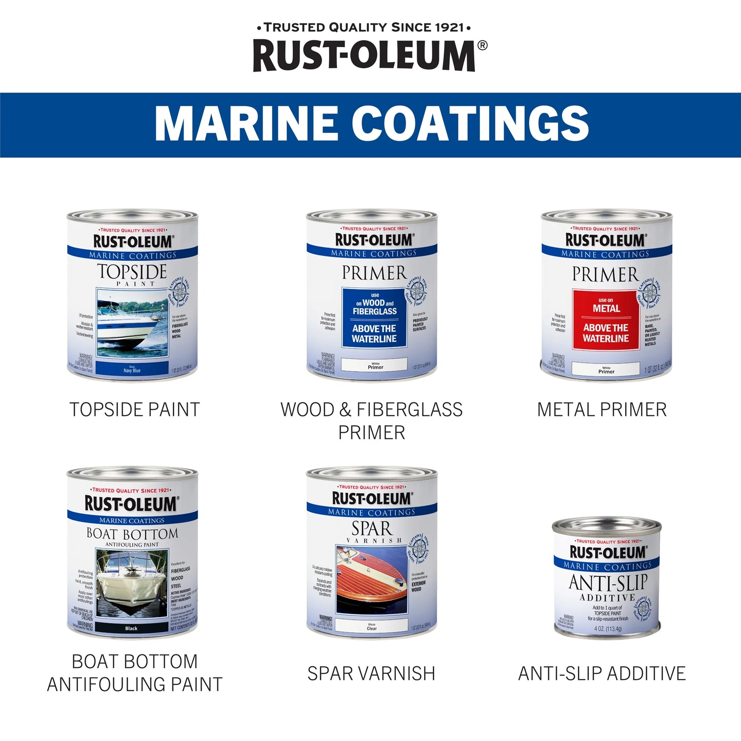 4 Pack, Oyster White, Rust-Oleum Marine Gloss Topside Paint- 207001, Quart