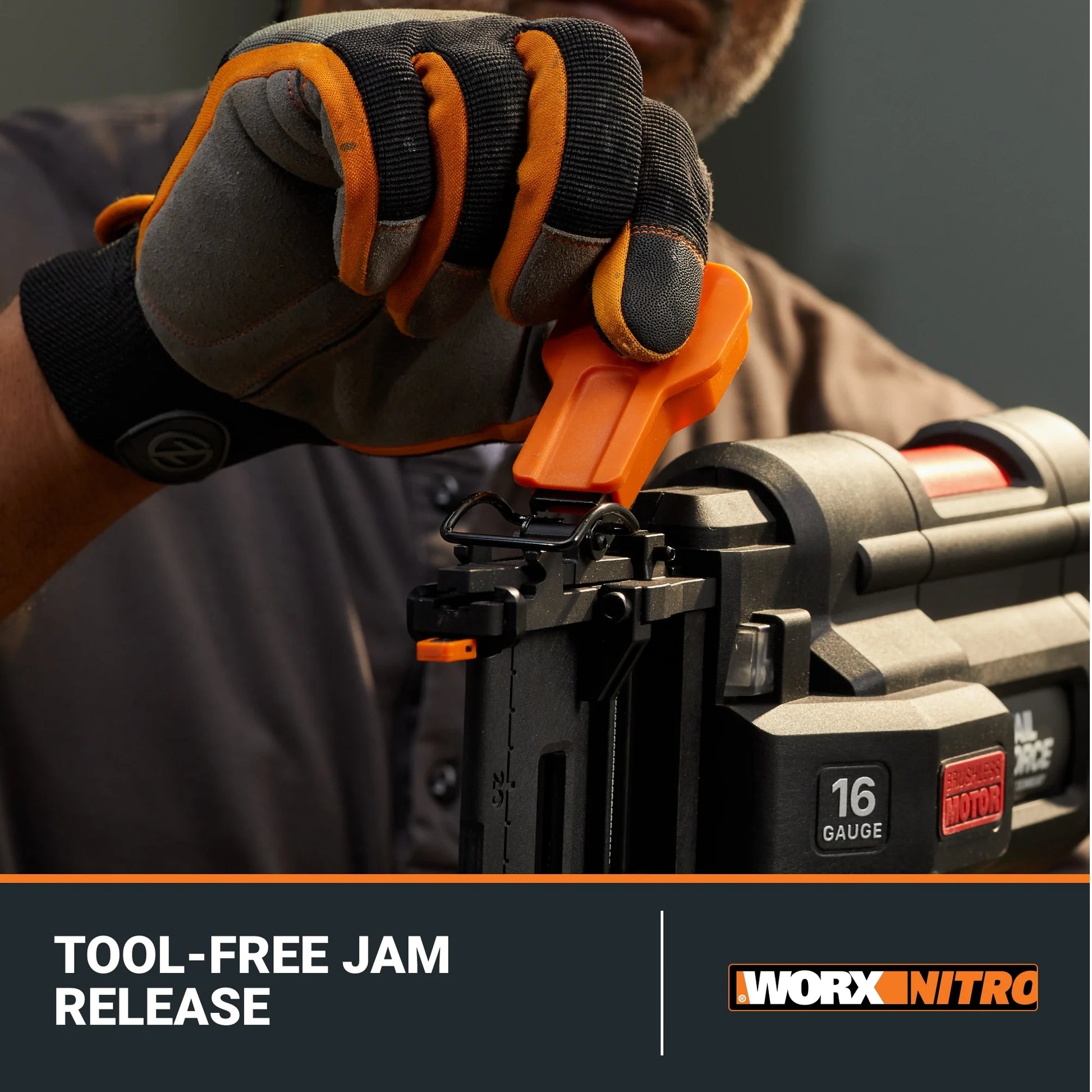 Worx Nitro WX841L 20V 16GA Brushless Finish Nail Gun (Battery & Charger Included)