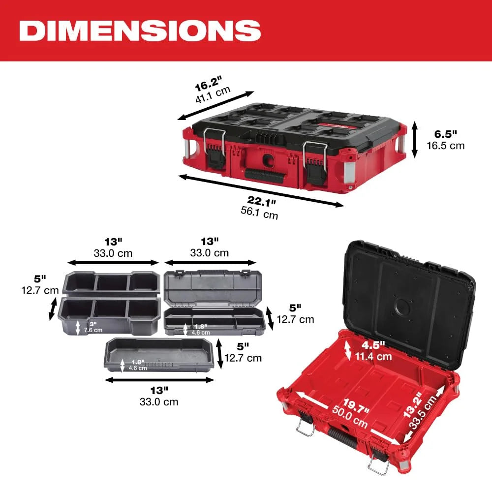 Milwaukee Electric Tool 48-22-8424 Pack out Tool Box, 22", Red