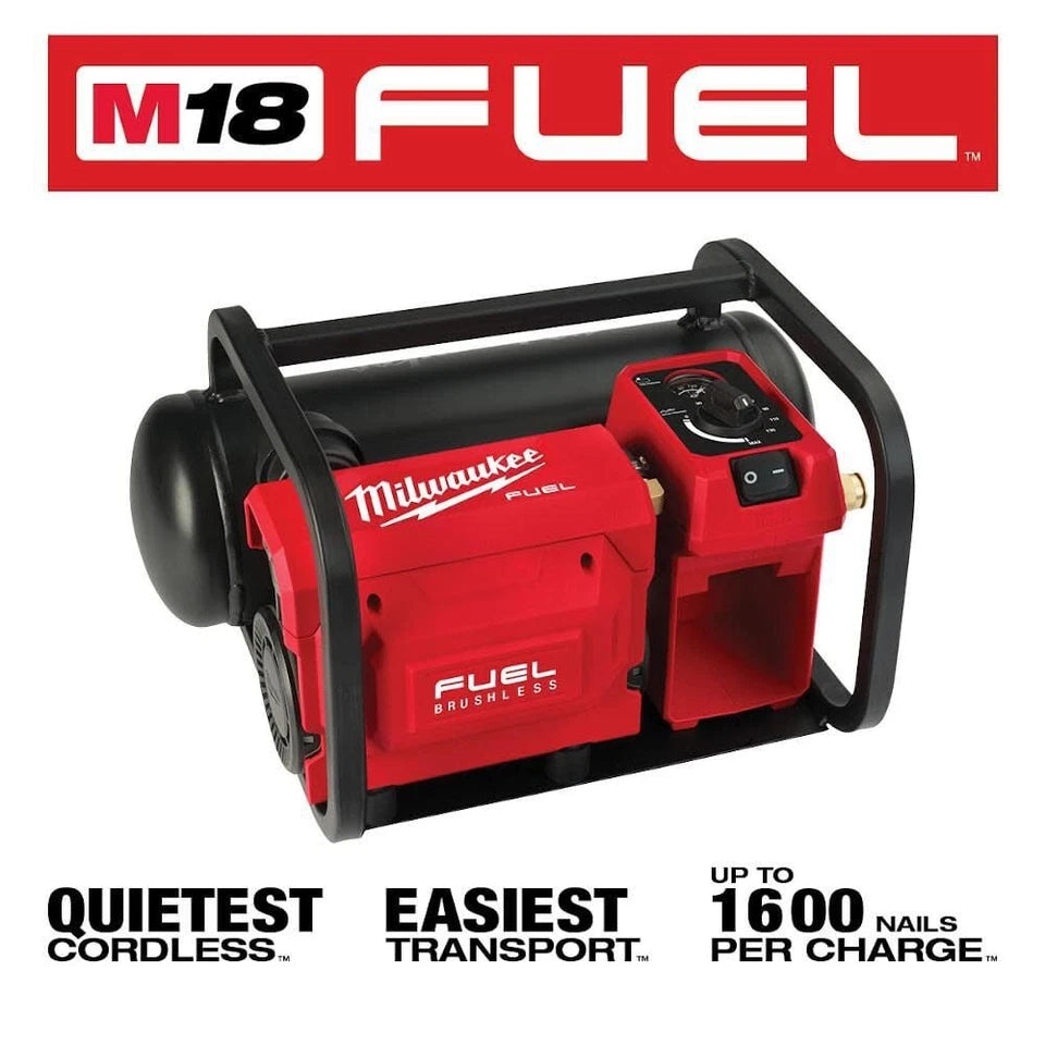 Pack of 1, Milwaukee 2840-20 M18 Fuel 2 Gallon Compact Quiet Compressor