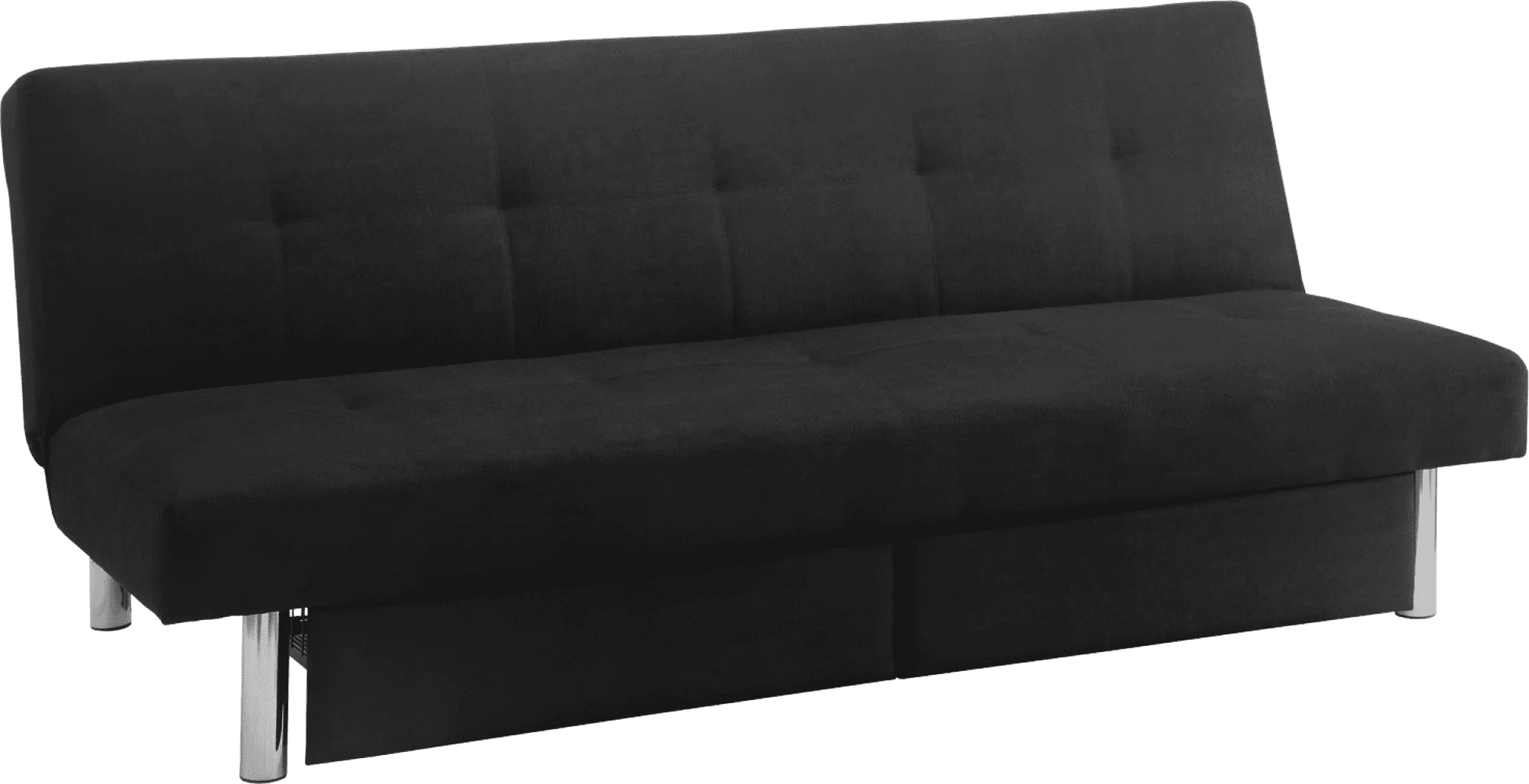 DHP Sola Storage Futon with Storage Drawers, Black Microfiber