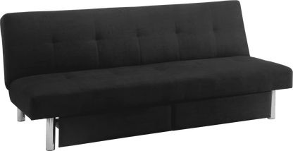 DHP Sola Storage Futon with Storage Drawers, Black Microfiber