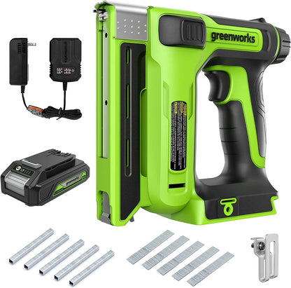 Greenworks 24V 3/8" Crown Stapler with 2Ah Battery & 2A Charger