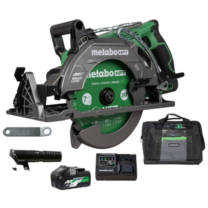 Metabo HPT 36V MultiVolt 7-1/4 Inch Rear Handle Circular Saw, Lightweight Design, Up to 500 2x4 Cuts Per Charge, 53? Adjustable Bevel Capacity, Lifetime Tool Body Warranty, C3607DWA