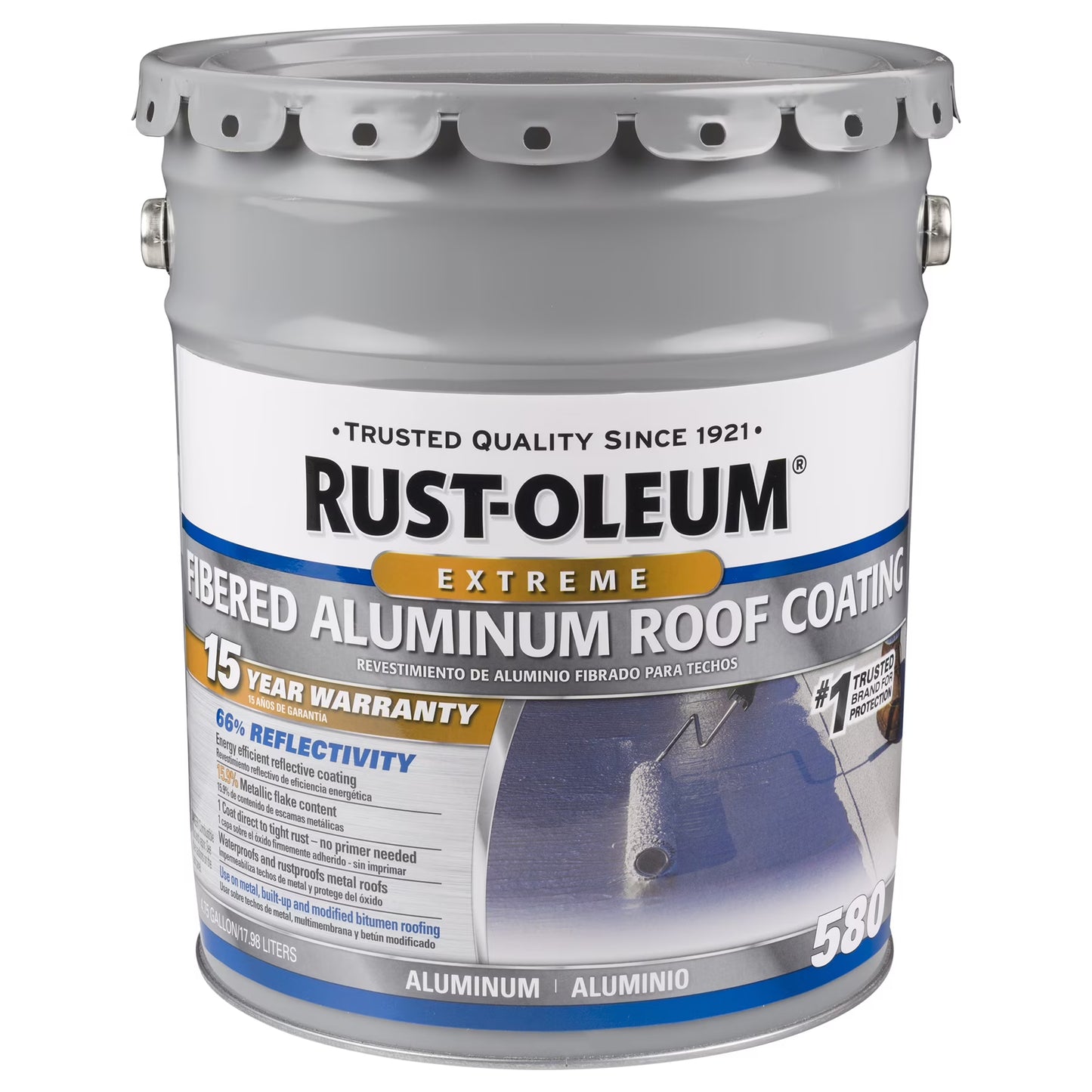 Rust-Oleum 580 Fibered Aluminum Roof Coating, 5 Gal
