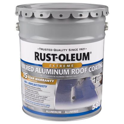 Rust-Oleum 580 Fibered Aluminum Roof Coating, 5 Gal