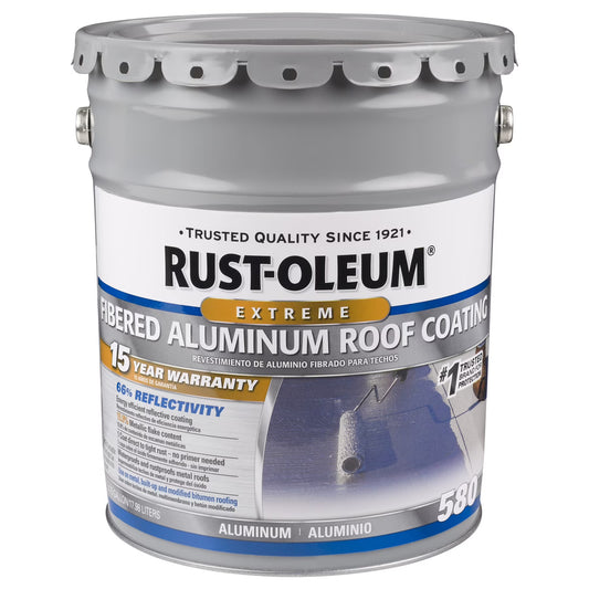 Rust-Oleum 580 Fibered Aluminum Roof Coating, 5 Gal