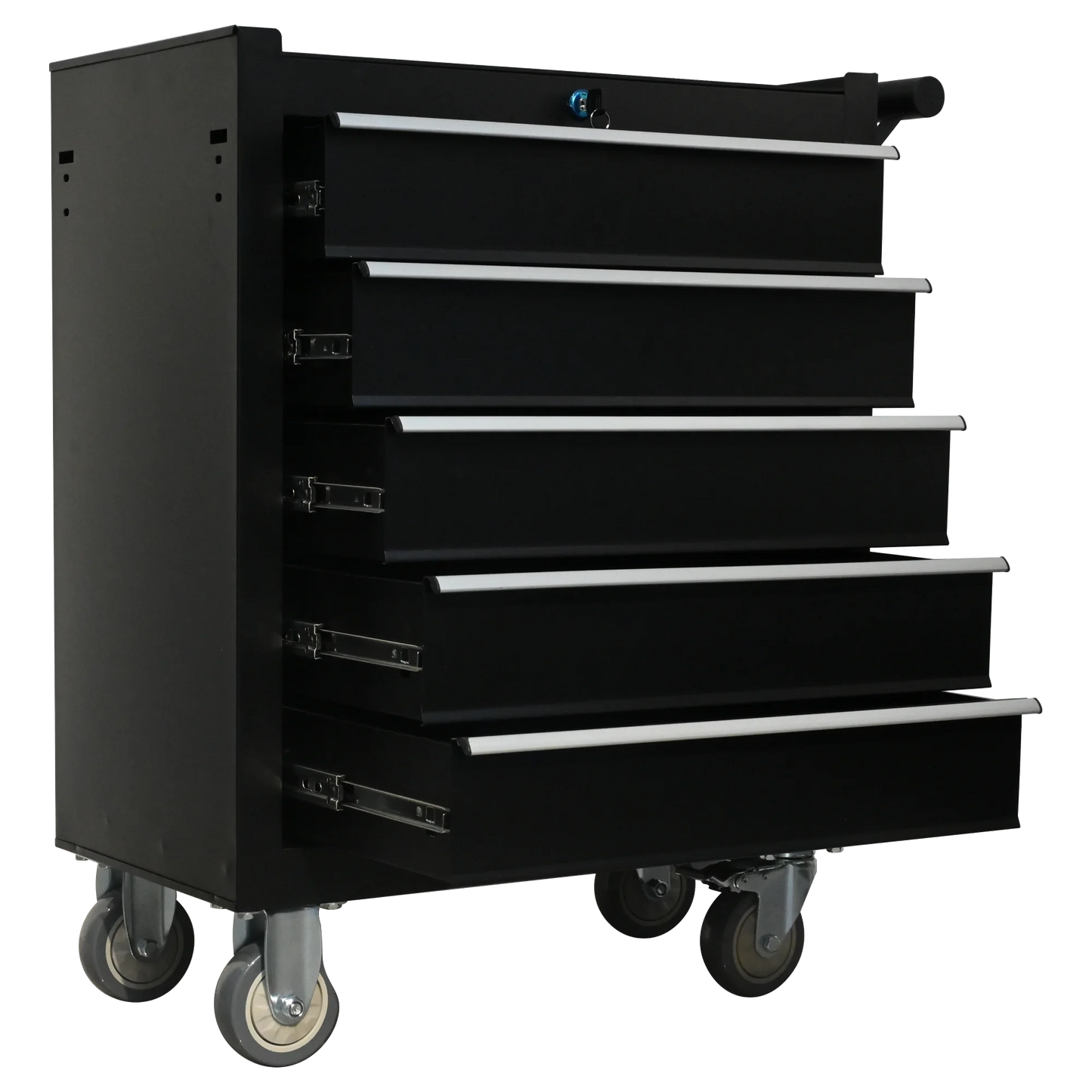 5-Drawer Metal Rolling Tool Cabinet, Storage Toolbox with Brake wheels, Tool Chest with lock, Suitable for Warehouses, Garages, Repair Shops